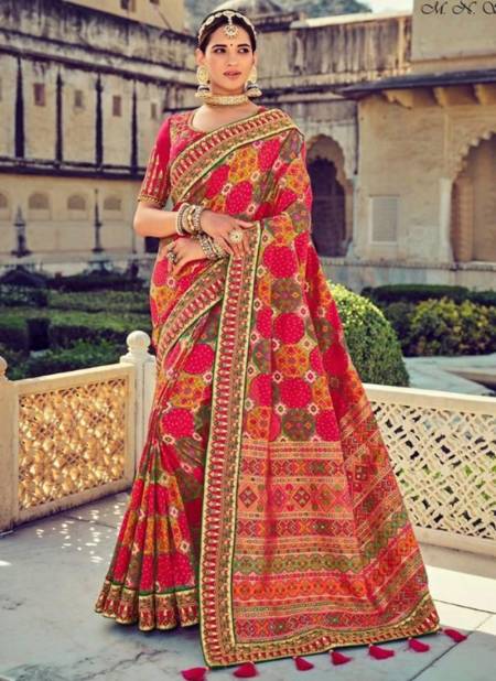 Pink Colour Raj Gharana Vol 2 M.N New Latest Designer Ethnic Wear Patola Silk Saree Collection 6109